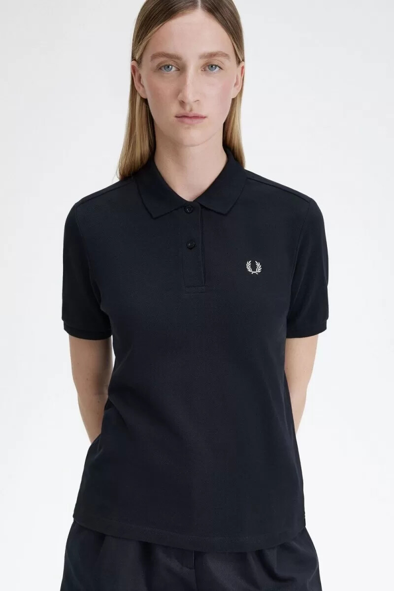 fred perry g6000 damenhemd marineblau haferflocken