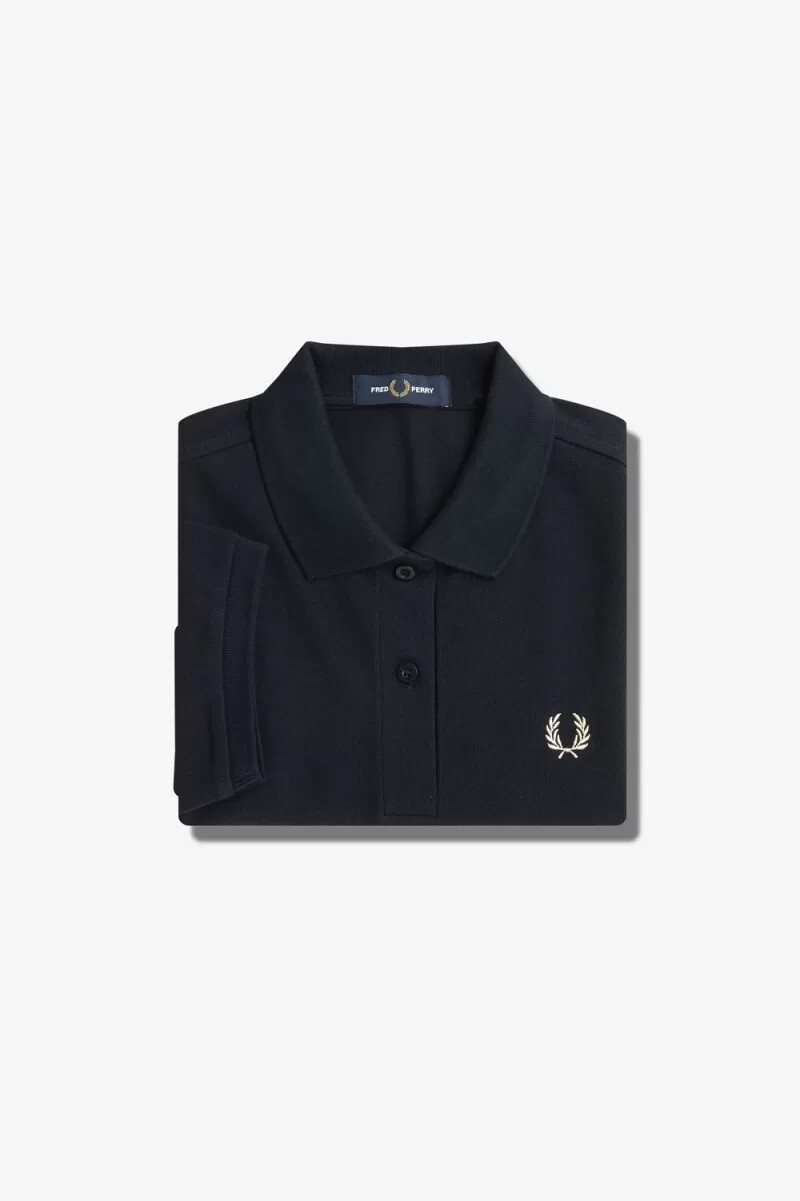 fred perry g6000 damenhemd marineblau haferflocken
