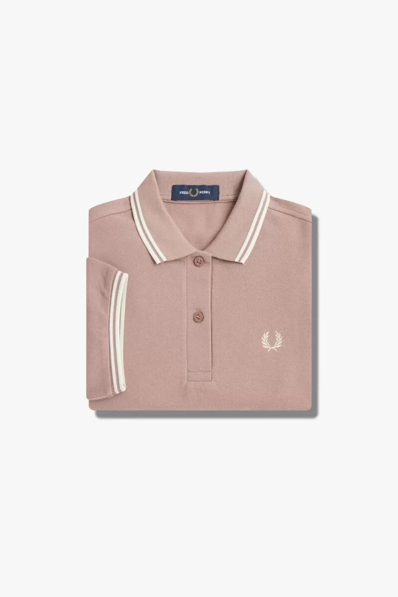 fred perry g3600 damenhemd dunkelrosa beige