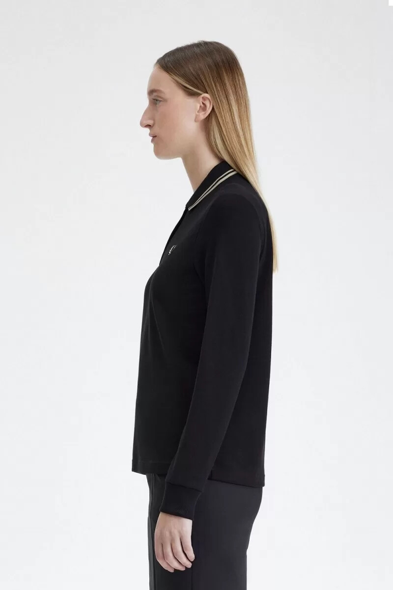 fred perry g3636 damenhemd schwarz warmgrau