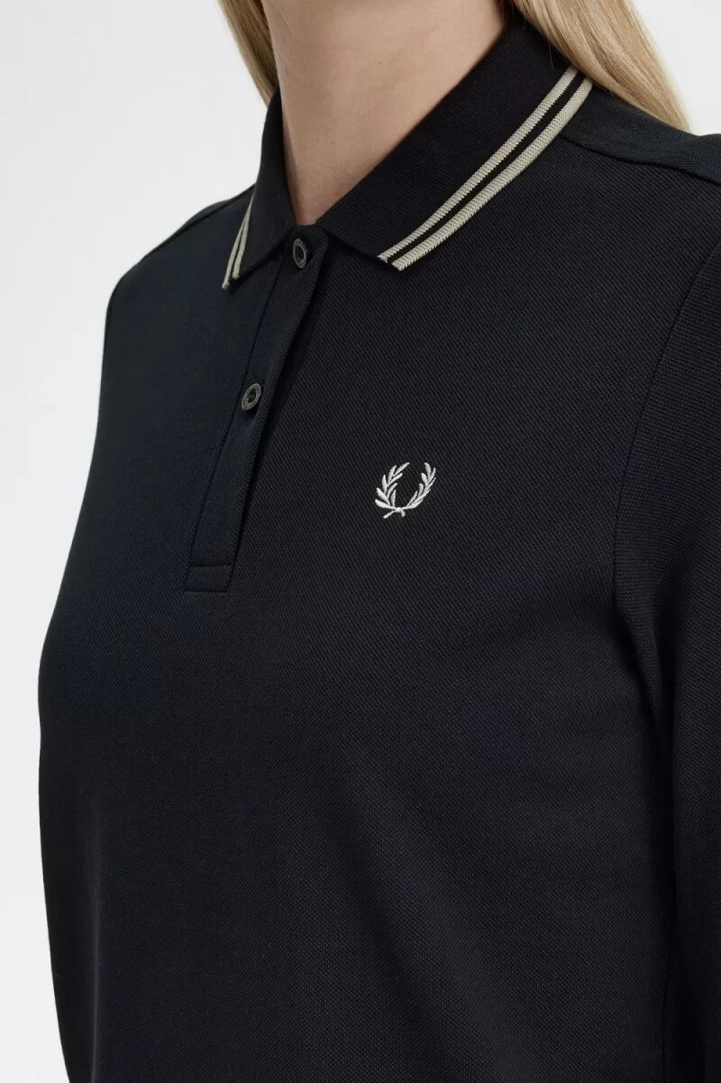 fred perry g3636 damenhemd schwarz warmgrau