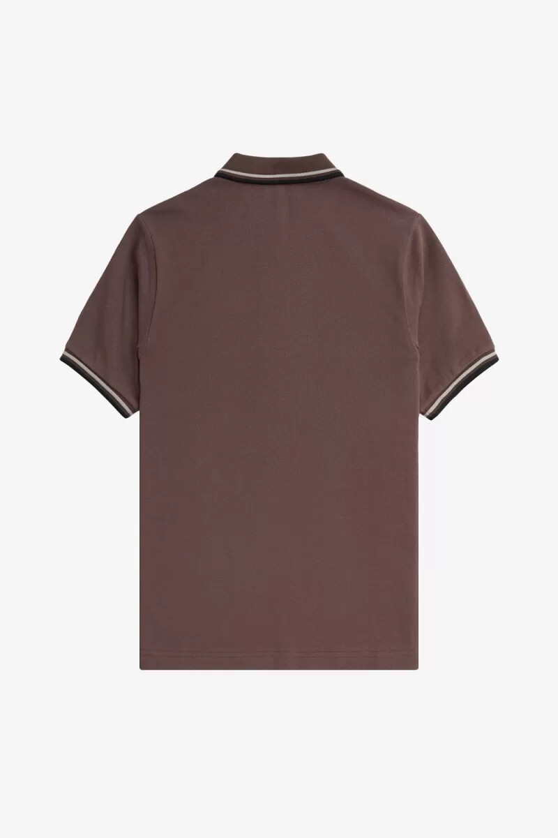 fred perry g3600 damenhemd dunkelrot warmgrau schwarz