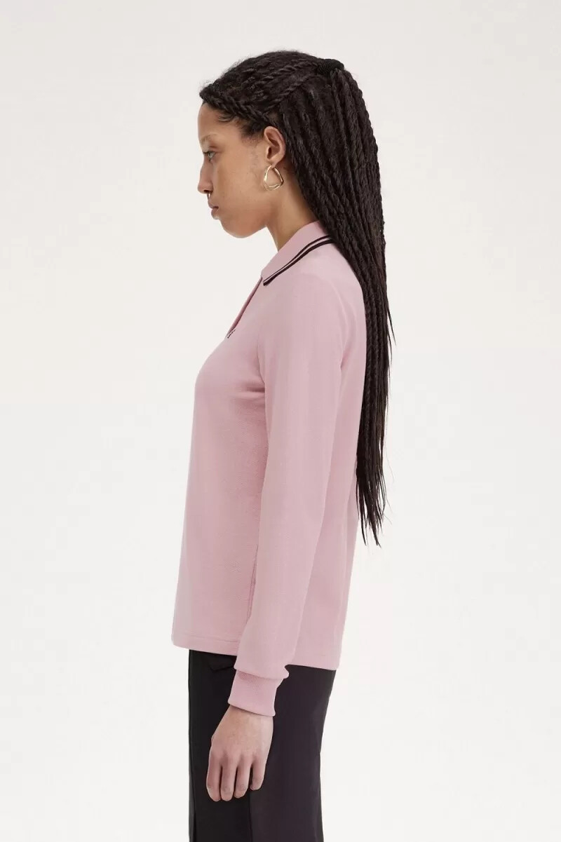 fred perry g3636 damenhemd altrosa-rosa schwarz