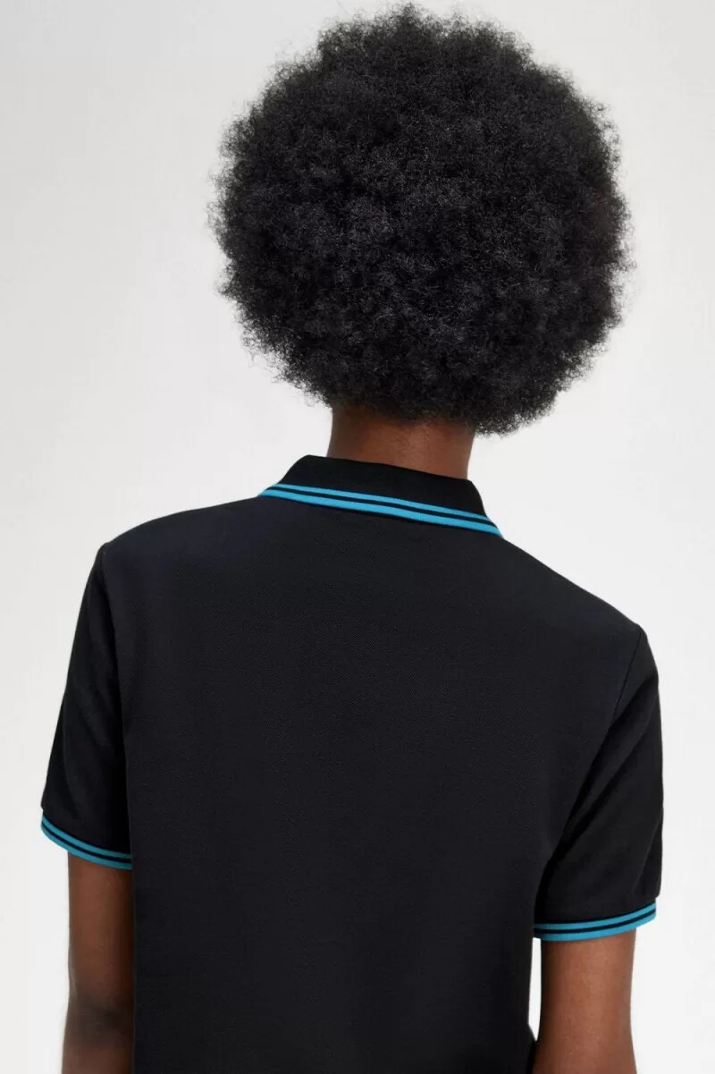 fred perry g3600 damenhemd schwarz cyberblau cyberblau