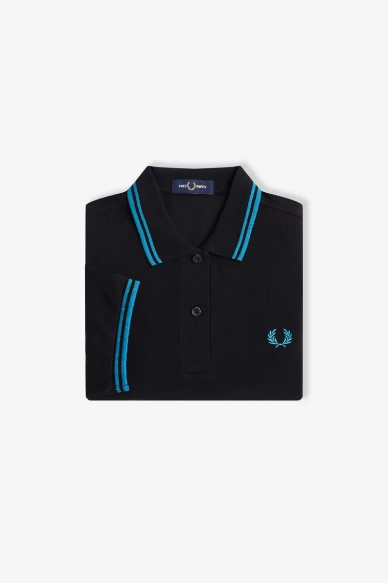 fred perry g3600 damenhemd schwarz cyberblau cyberblau
