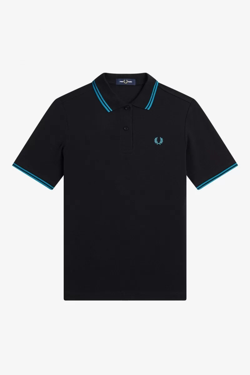 fred perry g3600 damenhemd schwarz cyberblau cyberblau