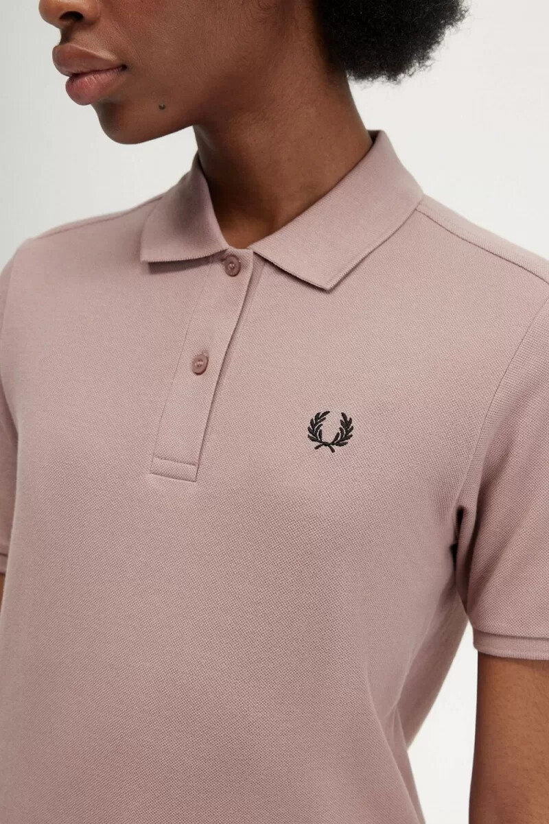 fred perry g6000 damenhemd dunkelrosa schwarz