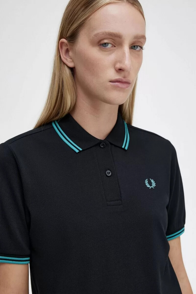 fred perry g3600 damenhemd schwarz tiefmint tiefmint