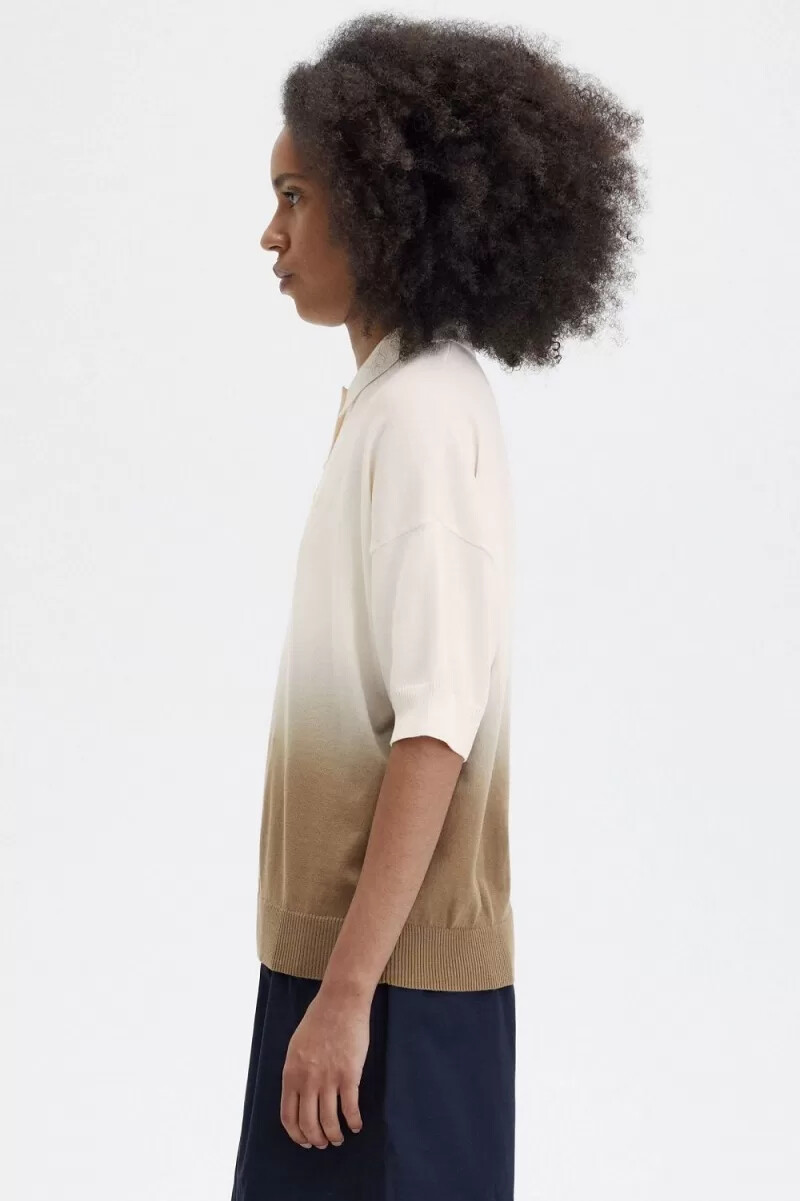 fred perry ombre strickbluse für damen farbe silky peach
