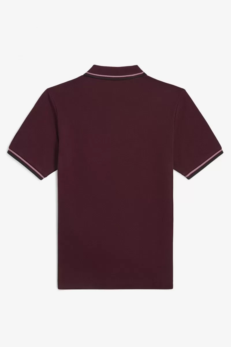 fred perry g3600 damenhemd oxblood altrosa schwarz