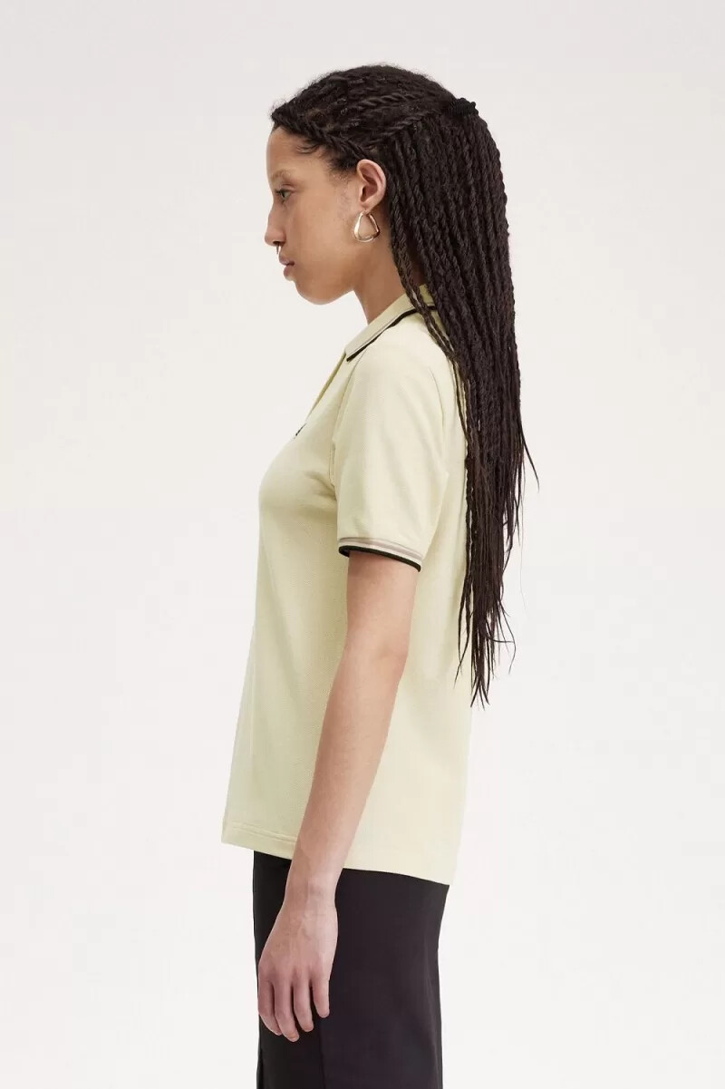 fred perry g3600 damenhemd haferflockenfarben dunkelrosa schwarz