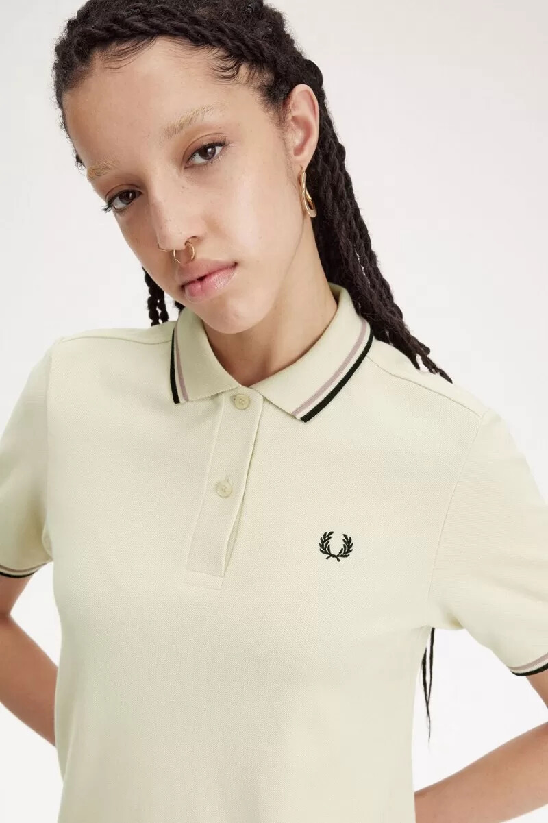 fred perry g3600 damenhemd haferflockenfarben dunkelrosa schwarz
