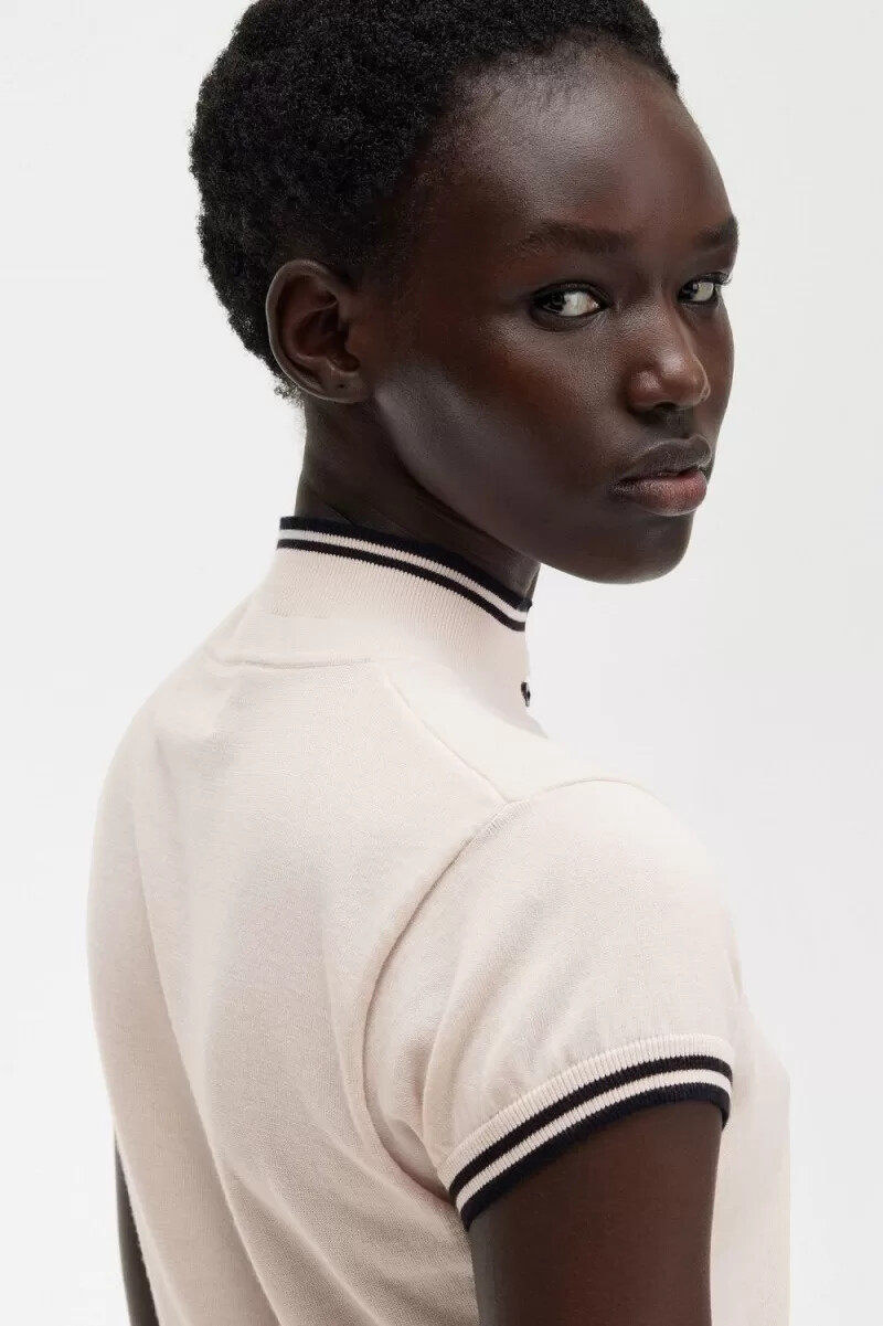 fred perry strickbluse für damen milchrosa