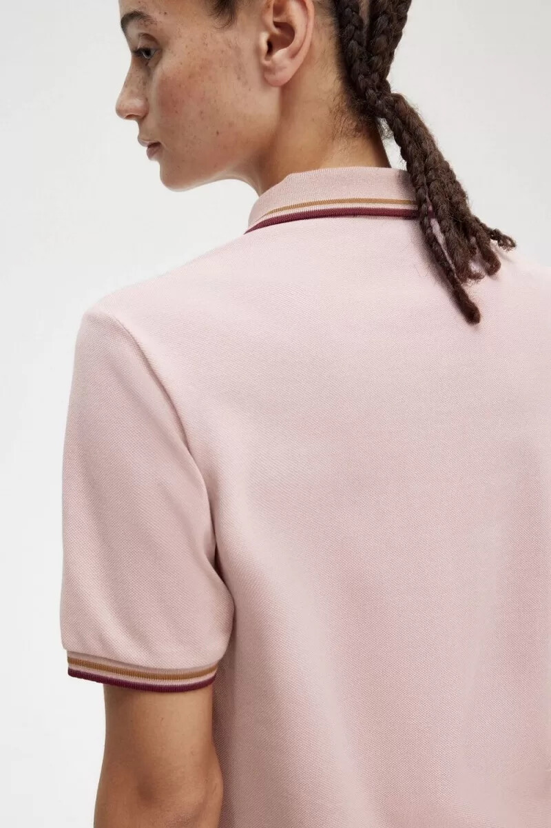 fred perry g3600 damenhemd altrosa rosa braun oxblood