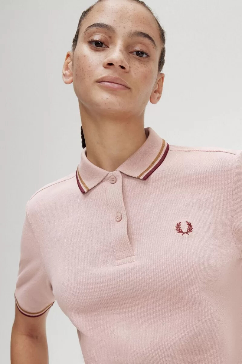 fred perry g3600 damenhemd altrosa rosa braun oxblood