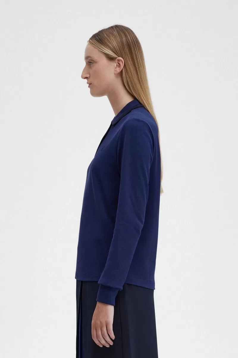 fred perry g3636 damenhemd französischblau schwarz