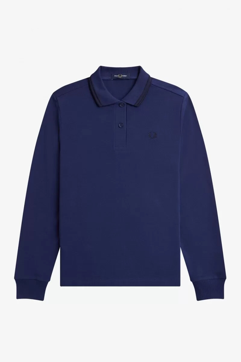 fred perry g3636 damenhemd französischblau schwarz