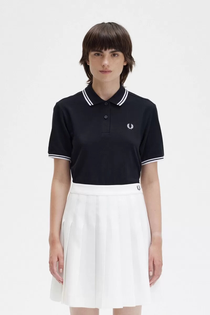 fred perry g3600 damenhemd schwarz weiß