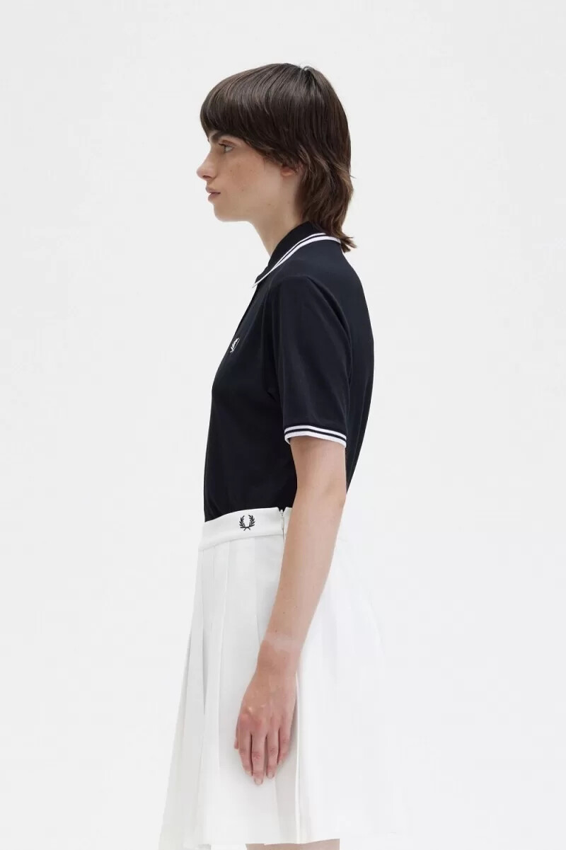 fred perry g3600 damenhemd schwarz weiß