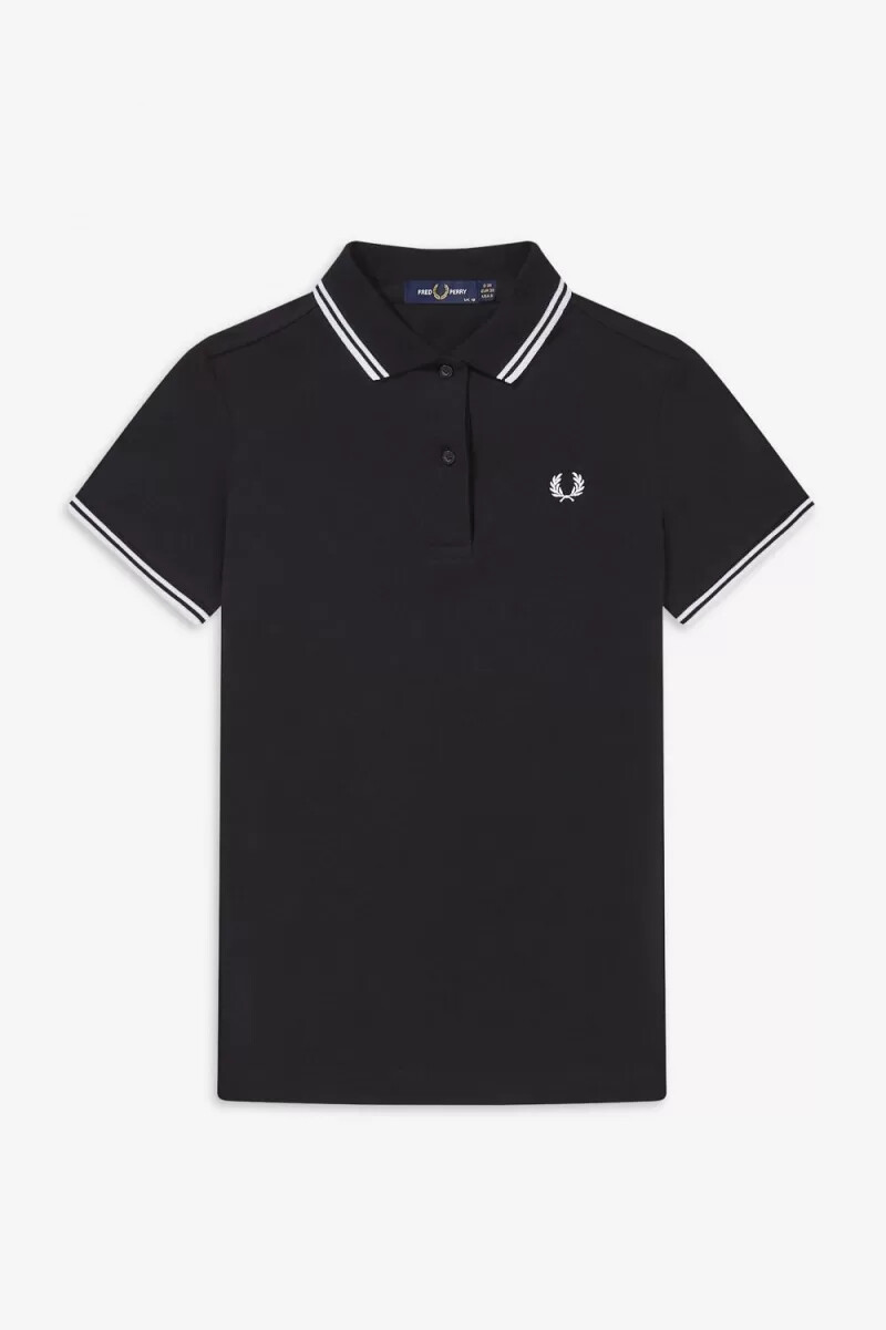 fred perry g3600 damenhemd schwarz weiß