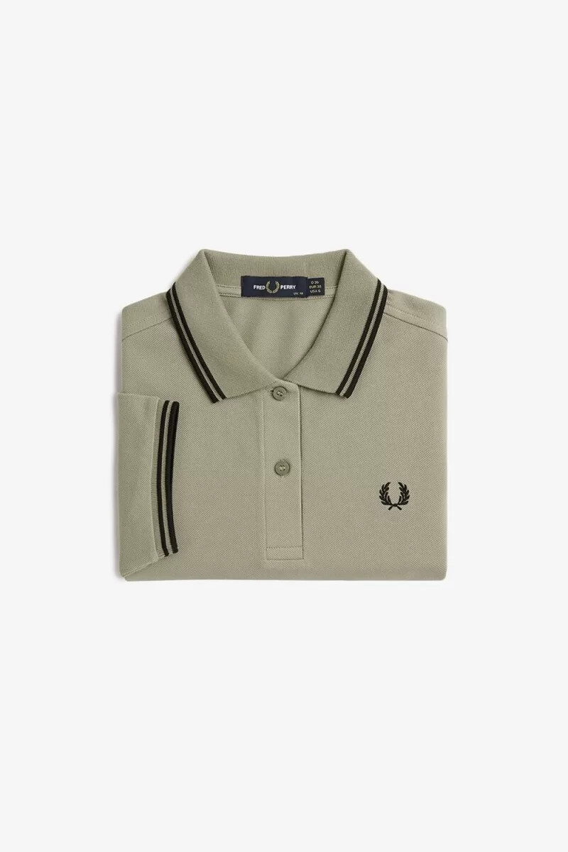 fred perry g3600 damenhemd warmgrau schwarz