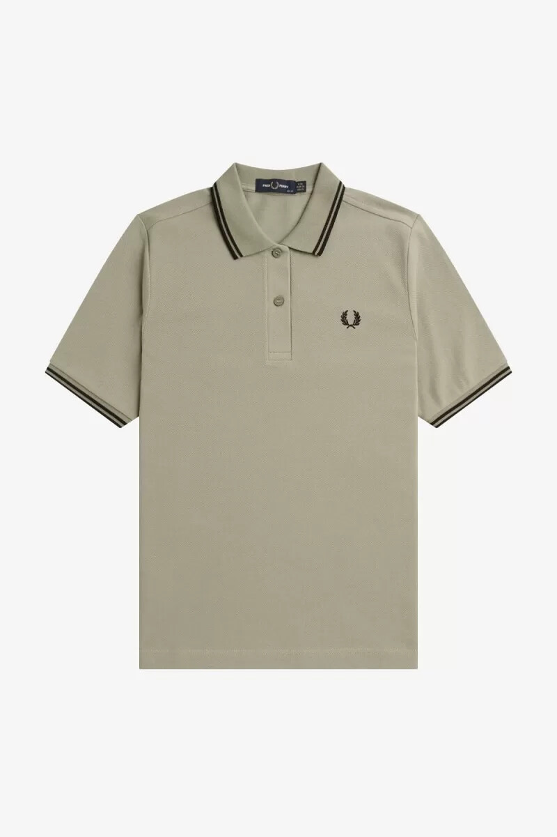 fred perry g3600 damenhemd warmgrau schwarz