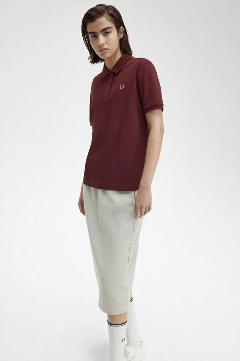 fred perry g6000 damenhemd farbe oxblood dusty rose pink