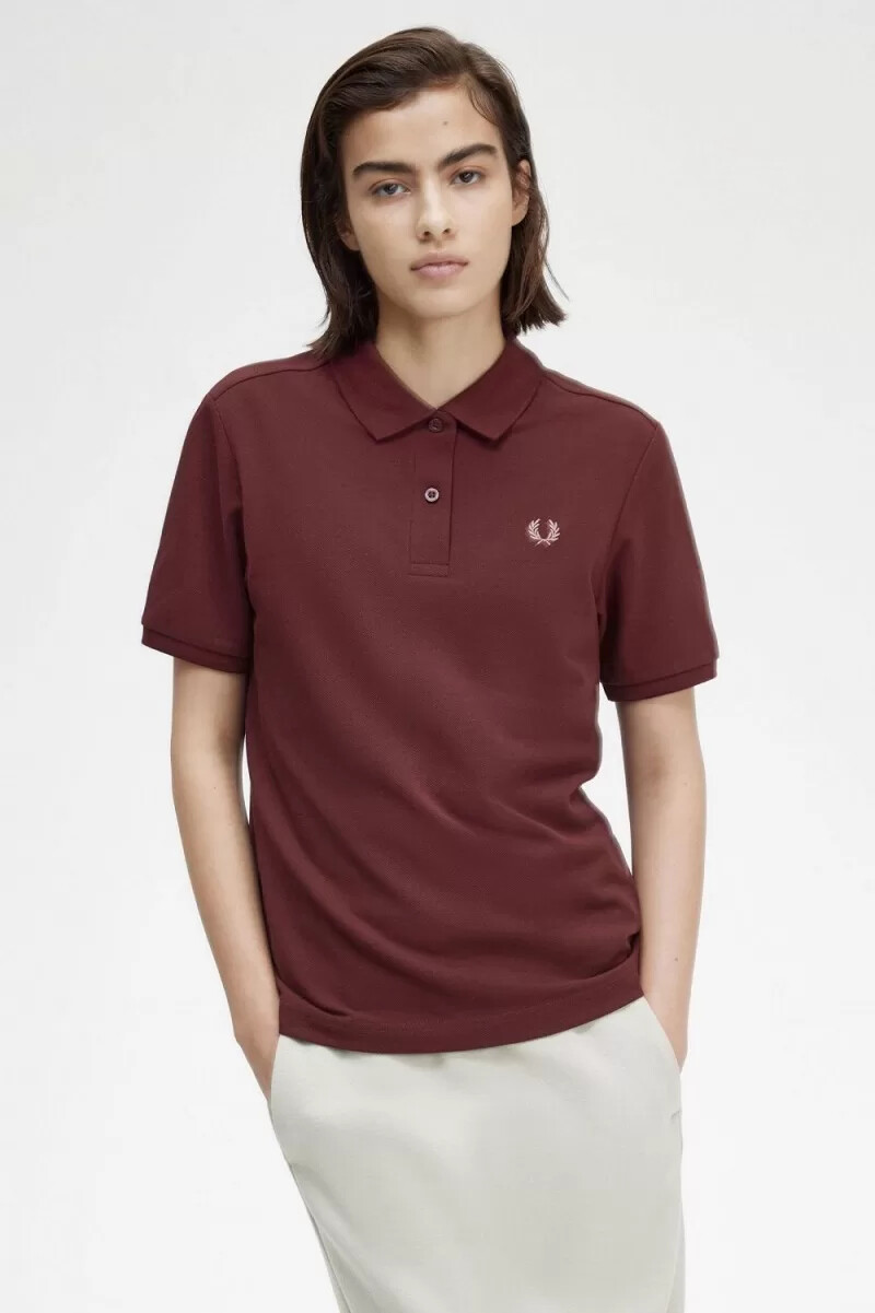 fred perry g6000 damenhemd farbe oxblood dusty rose pink