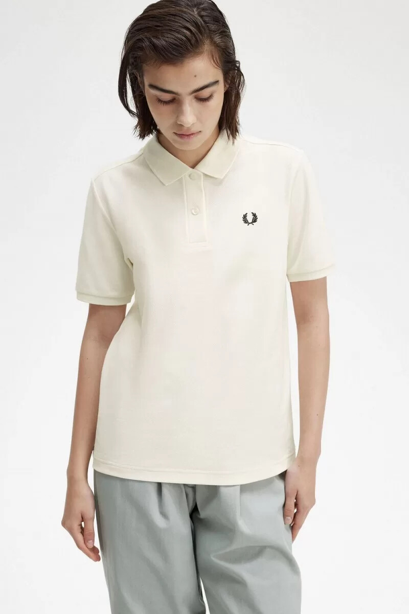 fred perry g6000 damenhemd beige schwarz