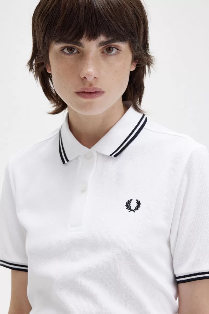 fred perry g3600 damenhemd weiß schwarz