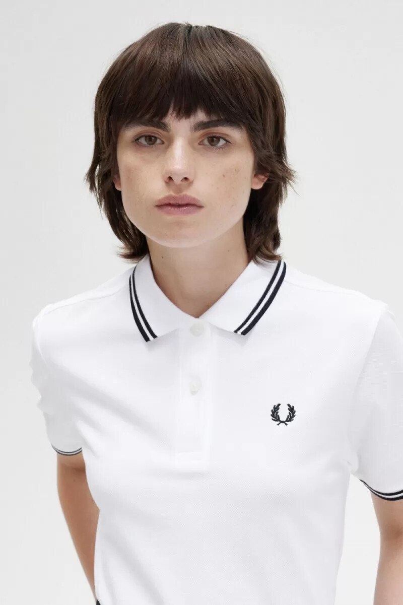 fred perry g3600 damenhemd weiß schwarz