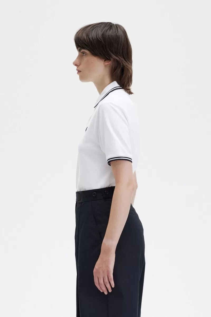 fred perry g3600 damenhemd weiß schwarz