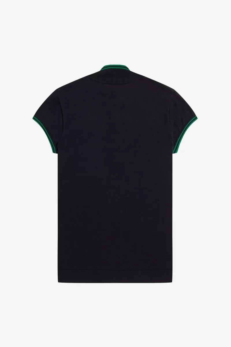 fred perry strickhemd für damen schwarz