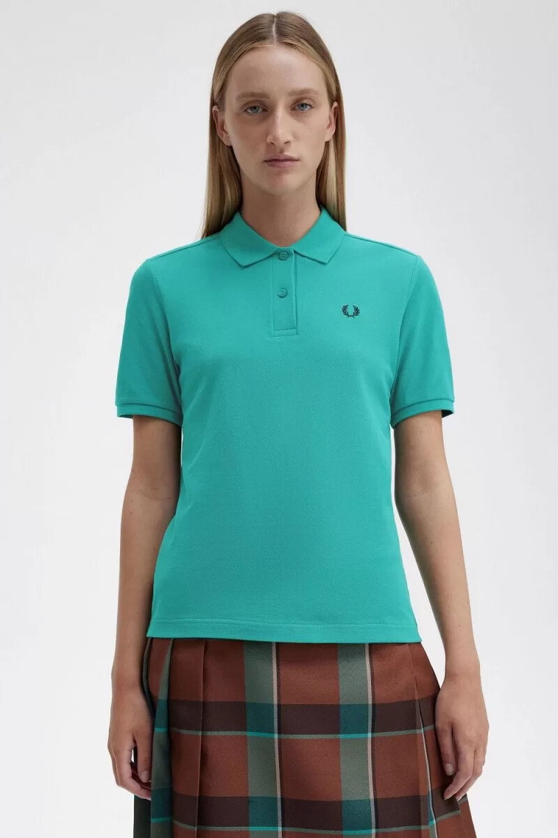 fred perry g6000 damenhemd tiefmintschwarz