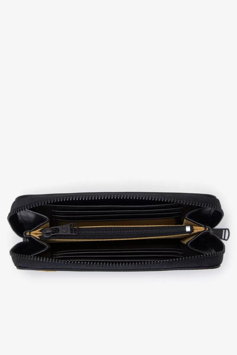 fred perry leder-damengeldbörse schwarz