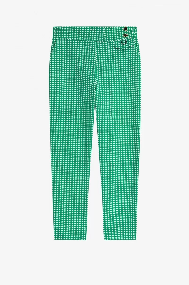 fred perry gingham damenhose grün