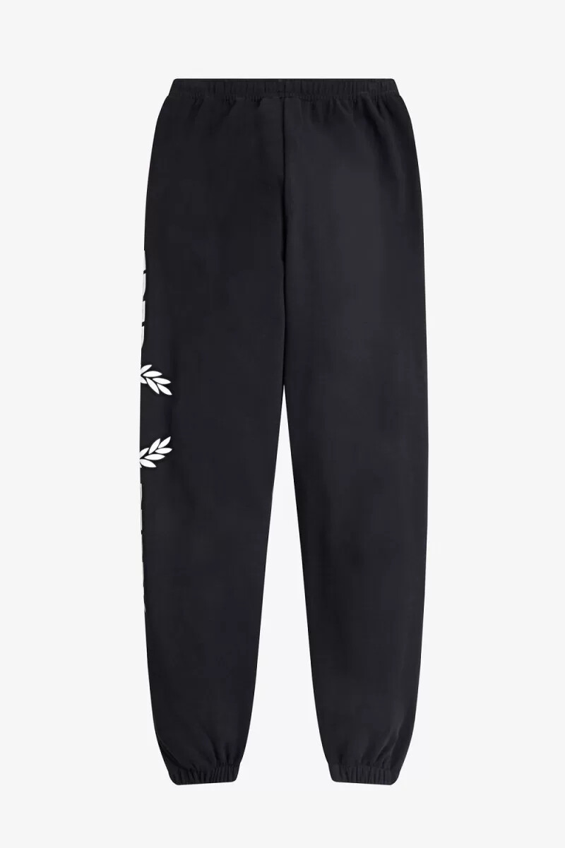 fred perry damen-sweatshirthose mit grafikprint schwarz