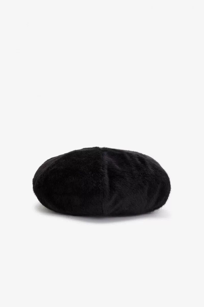 fred perry bestickte baskenmütze für damen schwarz
