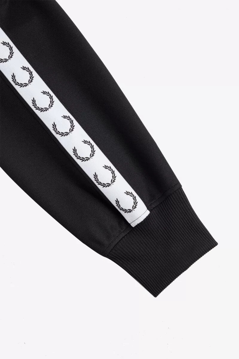 fred perry cropped tape track damenjacken schwarz