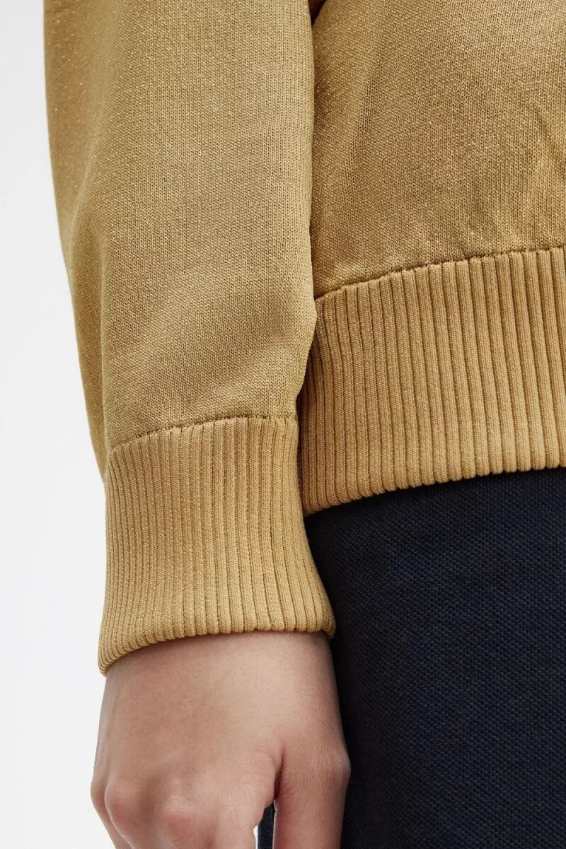 fred perry metallic strickbomberjacken für damen 1964 gold