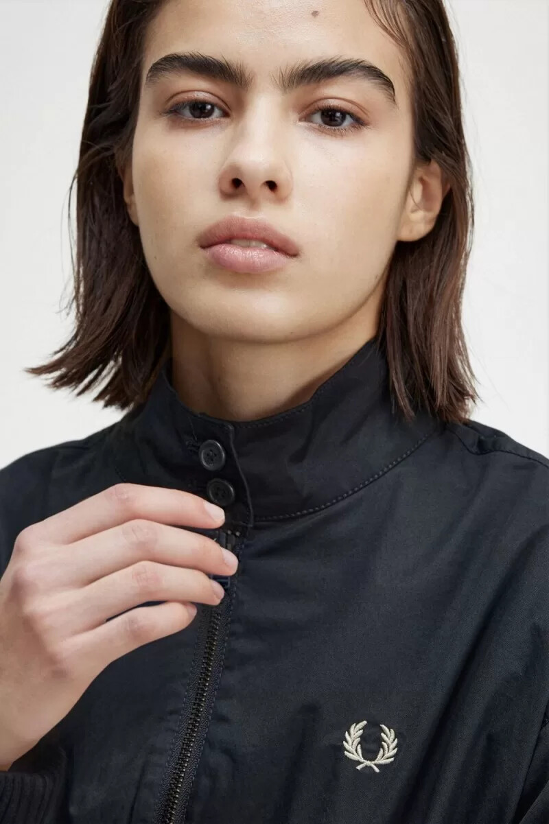 fred perry batwing damenjacke mit reißverschluss marineblau