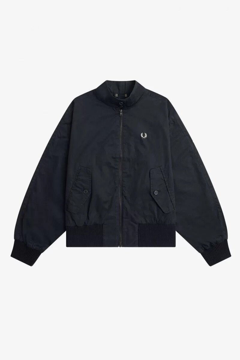 fred perry batwing damenjacke mit reißverschluss marineblau