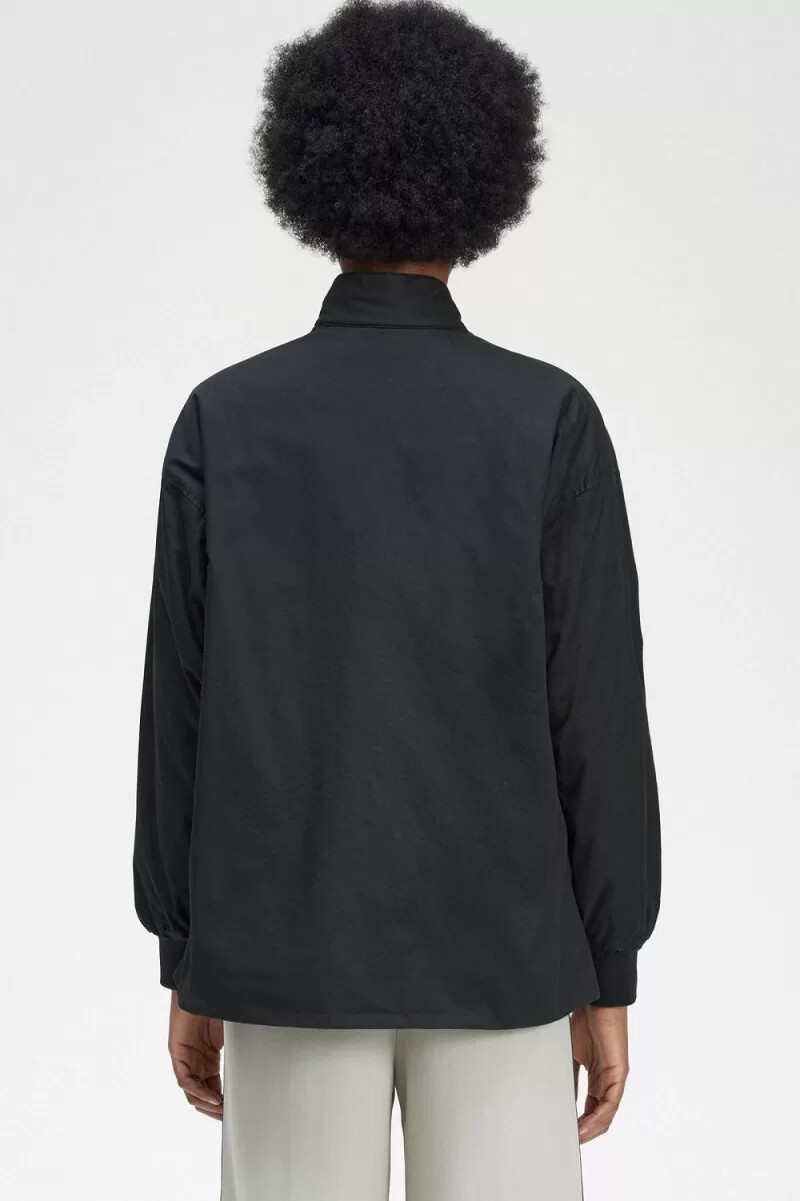 fred perry damen-steppjacke mit reißverschluss schwarz