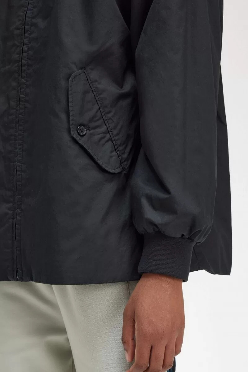 fred perry damen-steppjacke mit reißverschluss schwarz