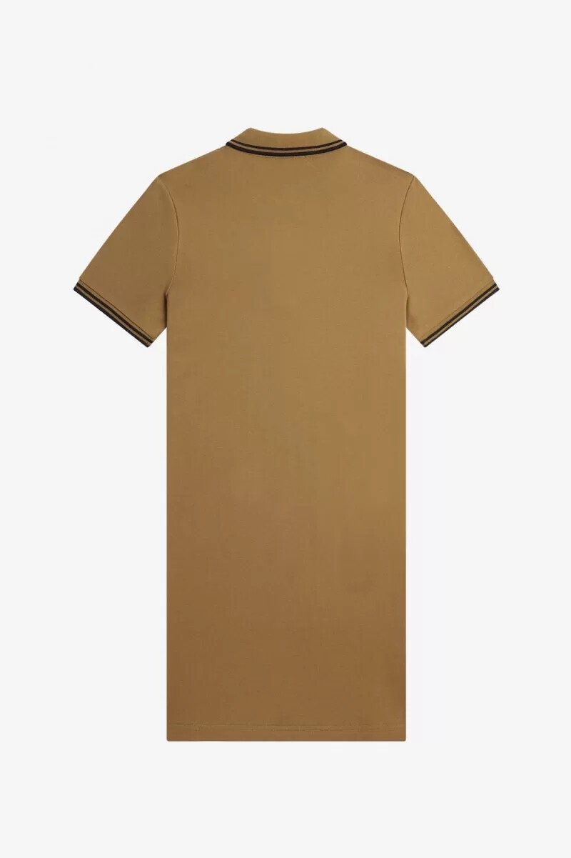 fred perry twin tipped shirt damenkleid braun
