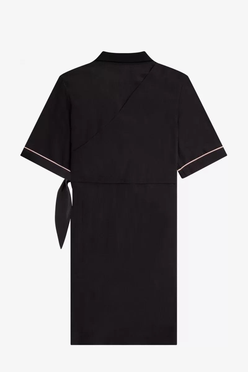 fred perry bowlinghemd damenkleid schwarz