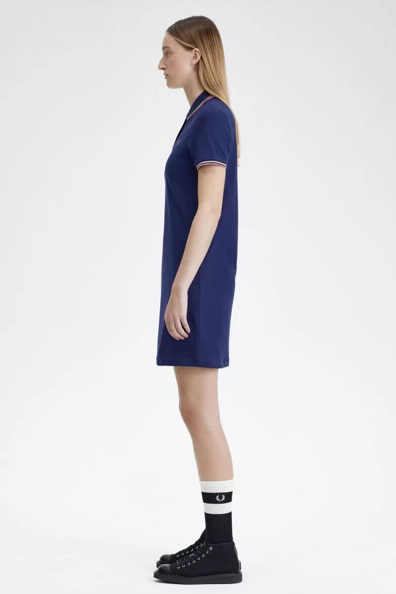 fred perry twin tipped shirt damenkleid französisch marine