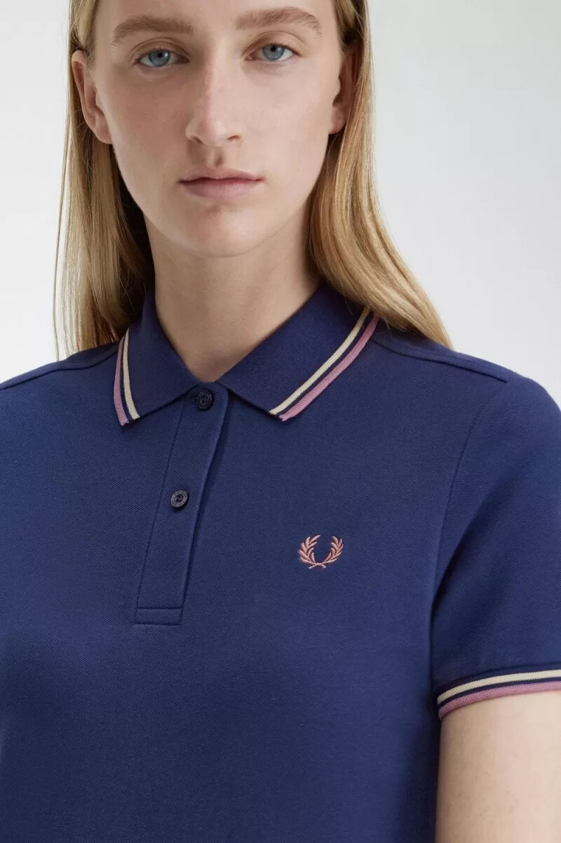 fred perry twin tipped shirt damenkleid französisch marine