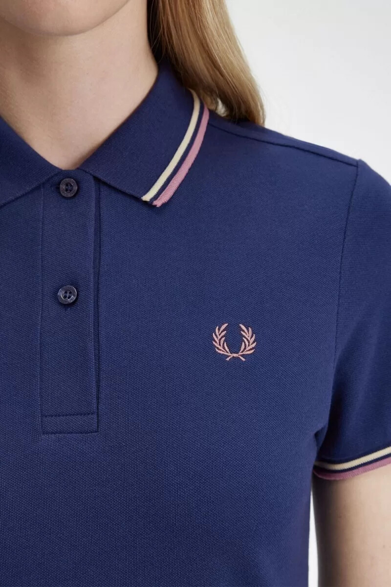 fred perry twin tipped shirt damenkleid französisch marine