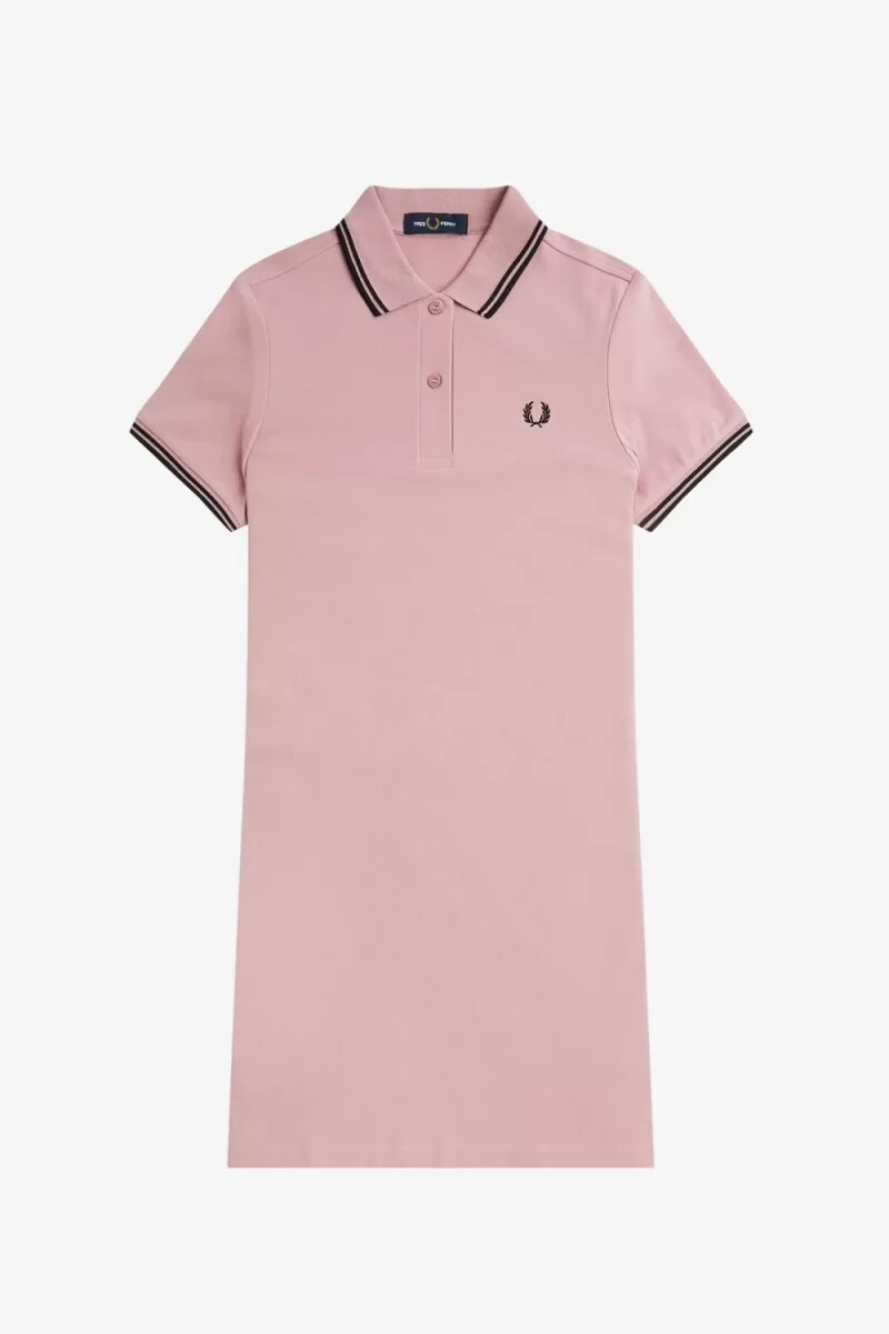 fred perry twin tipped shirt damenkleid altrosa